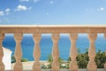 Stone railing in front of water in Mallorca, Spain