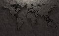 Stone relief of a world map Royalty Free Stock Photo