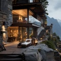 Stone residence in the Swiss Alps