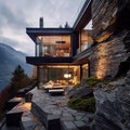 Stone residence in the Swiss Alps