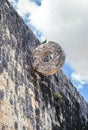 Stone ring at the great ball game court. Chichen Itza, Mexico Royalty Free Stock Photo