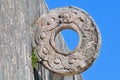 Stone ring at the great ball game court in the Chichen Itza, Mexico Royalty Free Stock Photo