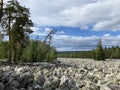 Stone river Taganay national Park. Zlatoust city. Chelyabinsk region. South Ural. Russia.
