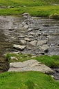 Stone river crossing, mountain stream Royalty Free Stock Photo
