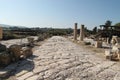 Stone Road Street in Zippori Archaeological Reserve Site and National Park, Israel Royalty Free Stock Photo