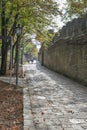 Stone road to Rocca Cesta castle tower in San Marino.