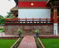 Stone road to the Tibetan temple in Bodhgaya, India