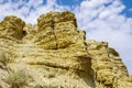 Stone rock against the sky. Snake Mountain, natural landmark