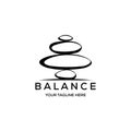 stone rock balancing logo spa wellness vector emblem illustration design Royalty Free Stock Photo