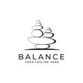 stone rock balancing logo spa wellness vector emblem illustration design Royalty Free Stock Photo