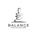 stone rock balancing logo spa wellness vector emblem illustration design Royalty Free Stock Photo