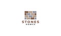 Stone rock brick home house real estate wall floor logo design