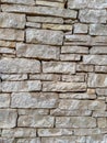 Stone rock brick tiles stacked and making an interesting natural looking facade wall for exterior of a building or house