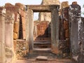 Stone rock door frame at Ancient buddhist khmer temple architecture ruin of Pre Rup in Angkor Wat complex, Siem Reap Cambodia