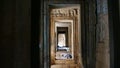 Stone rock door interior decoration in Bayon Temple in Angkor wat complex, Siem Reap Cambodia Royalty Free Stock Photo