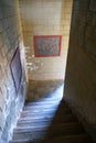 Stone rock ladder inside the beacon tower in The Qilian Mountain Scenic Area Mount Drow in Qinghai China