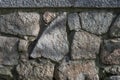 A stone rock wall with a granite pillar. Vector stone texture background