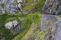 Stone rocks mountain path in Ireland Royalty Free Stock Photo