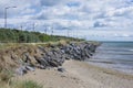 Stone rocks sea shore near the road. Ireland, Royalty Free Stock Photo