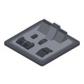 Stone roller park skate icon, isometric style