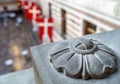Stone rosette at the base of a column in the Grand Hall Royalty Free Stock Photo