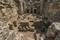 Stone ruins of houses and the street of the ancient city of Phaselis. Royalty Free Stock Photo