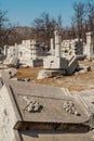 Stone ruins of the Old Summer Palace or Yuanmingyuan, the Imperial Gardens of the Qing Dynasty.