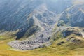 Stone scree - the consequences of a landslide in the mountains Royalty Free Stock Photo