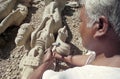 Stone sculptor carving an idol for temple in India Royalty Free Stock Photo