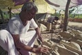 Stone sculptor carving idols of Hindu Gods