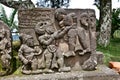 Stone sculpture in ancient Candi Sukuh on Java, Indonesia Royalty Free Stock Photo