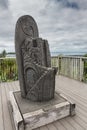 Stone Sculpture at Arataki Maori Heritage Center.