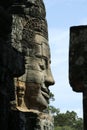 Stone sculpture in Bayon Wat,Siem Reip,Cambodia