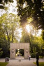 The stone sculpture called The Gate of the Kiss, the work of sculptor Constantin Royalty Free Stock Photo