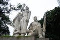 Stone sculpture carving warriors hero statue monument of Tuong Dai Quyet Tu park for vietnamese people and foreign travelers