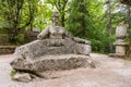 Stone sculpture at famous Monsters park, also named Sacred Grove or Gardens of Bomarzo Royalty Free Stock Photo