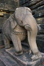 Stone sculpture in Hindu temple in Khajuraho, India. Royalty Free Stock Photo