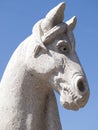 Stone sculpture of a horse head Royalty Free Stock Photo