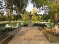 Stone sculpture in a Japanese garden Royalty Free Stock Photo