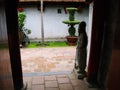 Stone sculpture on one of the doors of the Temple of Literature. Hanoi Royalty Free Stock Photo