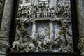 Stone sculpture panel in Interior of Lutheran St. Thomas Church Thomaskirche in Leipzig, Germany. November 2019