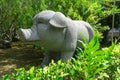 Stone sculpture of a pig, one of the symbols of Chinese zodiac