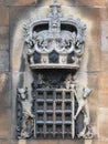 Stone Sculpture, Royal Crown, Portcullis and Dragon