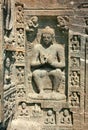 Stone sculptures on the Buddhist temples at Ajanta Royalty Free Stock Photo