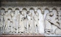 Stone sculptures on the exterior of the Cathedral in Modena (Italy) Royalty Free Stock Photo