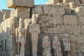 Stone sculptures in famous Karnak Temple Complex (Luxor, Egypt). Royalty Free Stock Photo