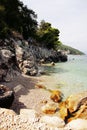 Stone sea beach croatia Royalty Free Stock Photo