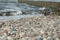 Stone sea shore close-up, background, blur 11