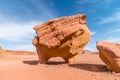 Stone shaped like cow or chicken in Wadi Rum desert on a sunny day, Middle East, Jordan Royalty Free Stock Photo