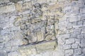 Stone shield detail in the Sabiote village castle, Jaen, Spain